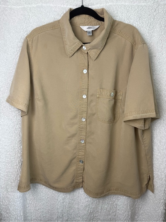 AKS Amy K Su Sport Other - VTG AKS Amy K Su Sport Casual Short-Sleeve Button-Up Shirt Khaki Sz 2XL